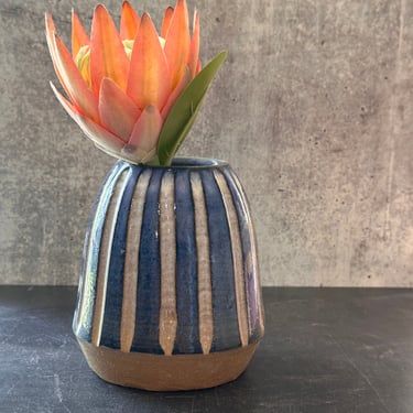 Blue ceramic vase, unique pottery 