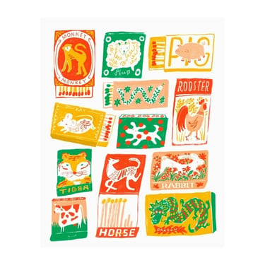 Chinese Zodiac Matchbook Print 8x10