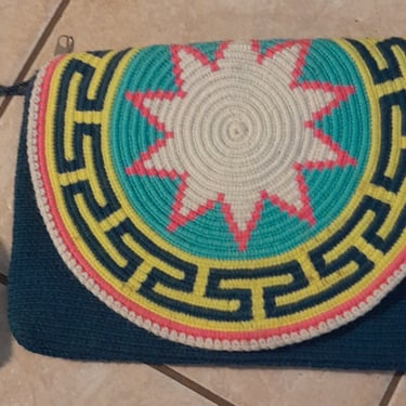 Vintage Wayuu Hand Made Clutch W/Pom-Pom 