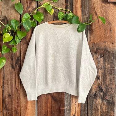 Vintage 50s V Neck Sweatshirt Grey nice size M 