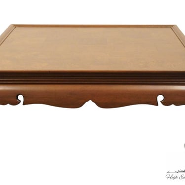 GORDON'S FURNITURE Asian Chinoiserie 38" Square Accent Coffee Table w. Burled Walnut Parquet Top 