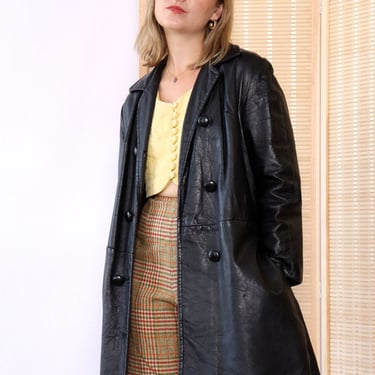 Mod Noir Leather Trench XS/S