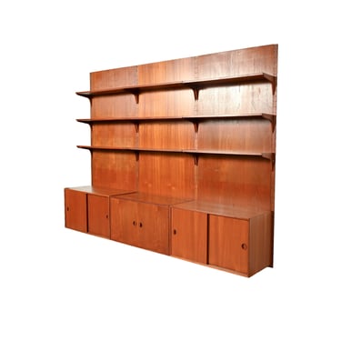 Danish Modern Teak Bookcase Wall Unit Floating Cabinet by HG Furniture Hansen Guldborg 