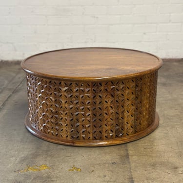 Hand Carved Round Coffee Table 