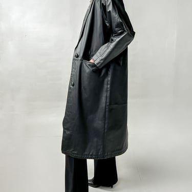 Black Leather Long Coat (M-L)