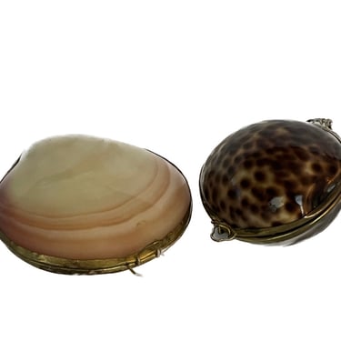 Vintage Shell Box, Vintage Shell Box, Tiger Cowry Box, Pink Clam Shell Box, Vintage Decorative Box, Vintage Seashell Decor, Vintage 