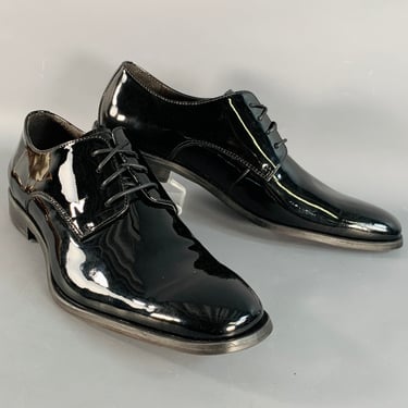 SAKS FIFTH AVENUE Size 8.5 Gibson Black Patent Leather Derby Lace-Up Shoes