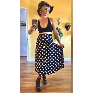 Vintage 90s Polka Dot Skirt Y2K Clothing 1990s Clothes 
