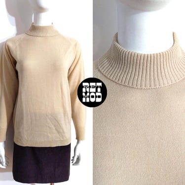 Vintage 70s 80s Oatmeal Beige Colored Acrylic Lightweight Sweater by Dorette 