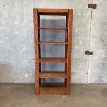 1970's Lou Hodges For California Design Group Solid Oak Bookcase