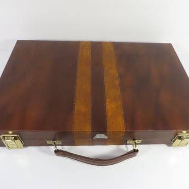 Vintage Backgammon Set - Brown Vinyl Cardinal Backgammon Set 