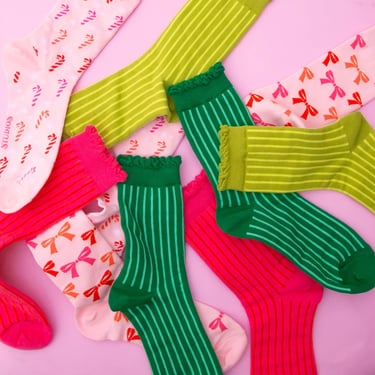 Holiday Striped Crew Socks