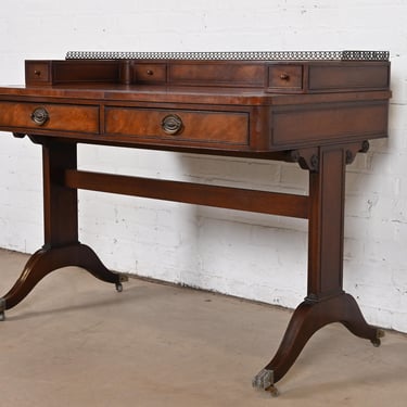 Baker Furniture English Regency Mahogany Leather Top Writing Desk