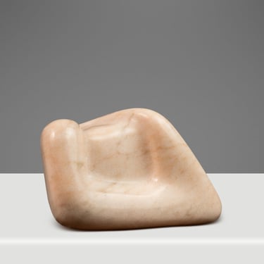 Abstract Organic Modern Sculpture Carved from Solid Portuguese Pink Marble by Mark Leblanc for Leblanc Studios, USA, c. 2020s 