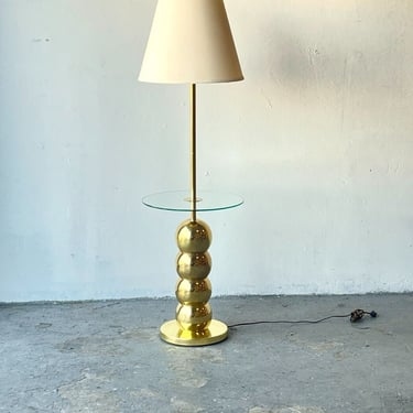 Mid Century Modern George Kovacs Brass Stacked Ball Brass Floor Lamp 