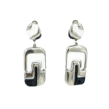 1960s Pierre Cardin Enameled Mod Drop Earrings