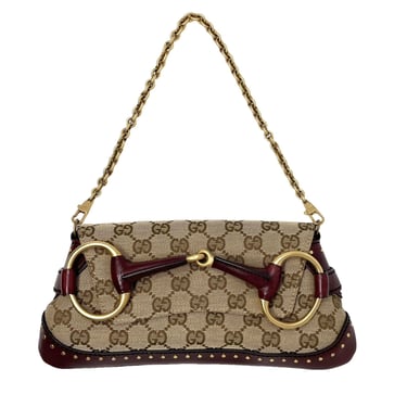 Gucci Brown Logo Chain Shoulder Bag