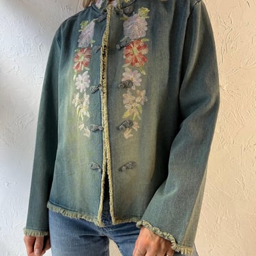 90s ‘Chico’s’ Embroidered Denim Jacket / Small 
