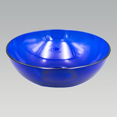 Large Cobalt Blue Glass Serving Bowl 