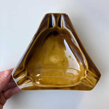 Ceramic burnt amber ASHTRAY / trinket dish / jewelry plate 