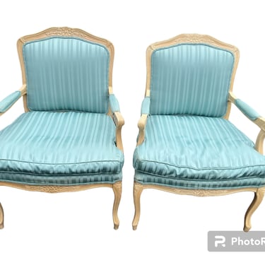 Beautiful vintage French inspired Fauteuil chairs 
