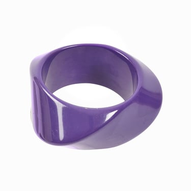 Vintage Plastic Bangle Cuff Bracelet Purple 