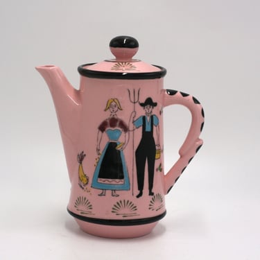 vintage Pennsylvania Dutch/German pink teapot 