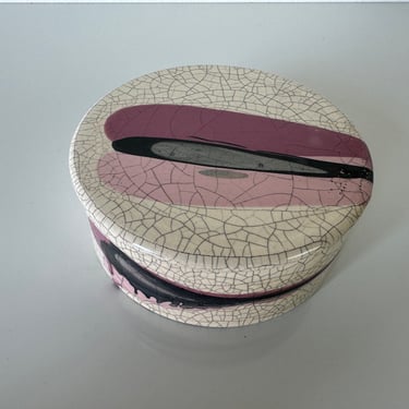 Jonathan Kaplan  Crackled Glaze Ceramic Covered Box 