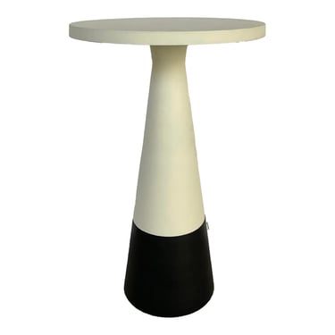 Currey & Co. Modern Black and White Tapered Tondo Accent Table