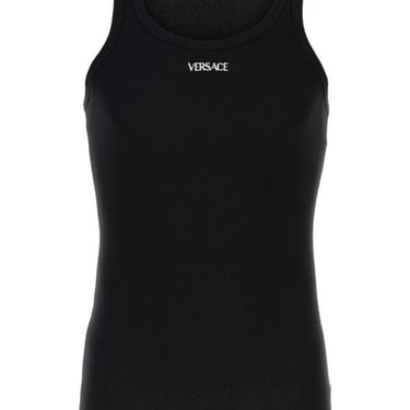 Versace Men Black Stretch Cotton Tank Top