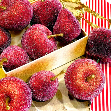 VINTAGE: Christmas Craft Finds - Sugar Fruits - Corsages, Ornaments, Decorations, Crafts - Apples, Pears - SKU Tub-603-00034467 