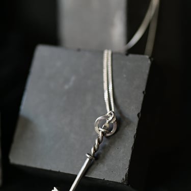 Sterling Silver Lucerne Hammer Pendant Necklace
