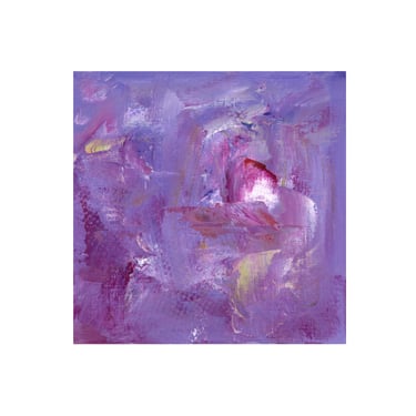 Abstract Small Art - Oil Painting - Square Format Included Mat and Cellophane Enclosure - Ready for Easel or Frame 8x8 - Unique Abstract 