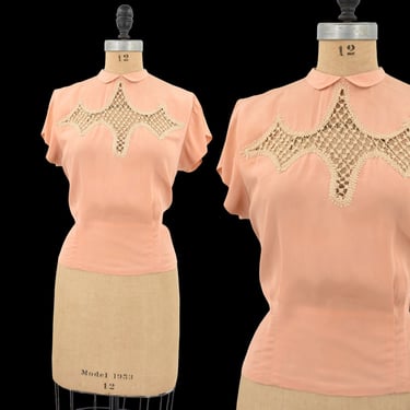 1940s Peach A Day blouse 