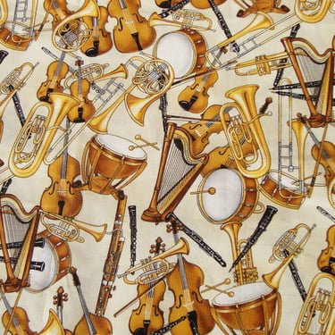 Vintage Musical Instrument Fabric Robert Kaufman Pleasures & Pastimes 2 Yds 
