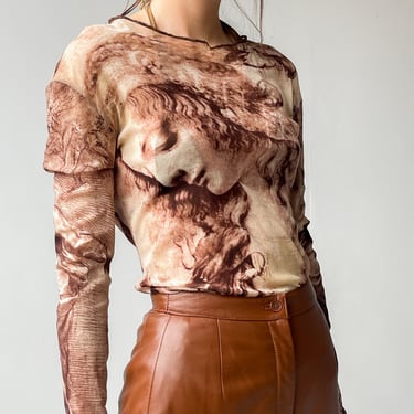 Jean Paul Gaultier Abstract Renaissance Mesh Shirt (M)