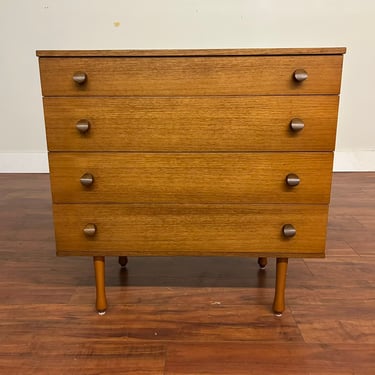 Small Mid-Century Four Drawer Teak Dresser