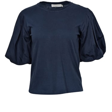 Jonathan Simkhai - Navy Short Puff Sleeve Shirt Sz XS