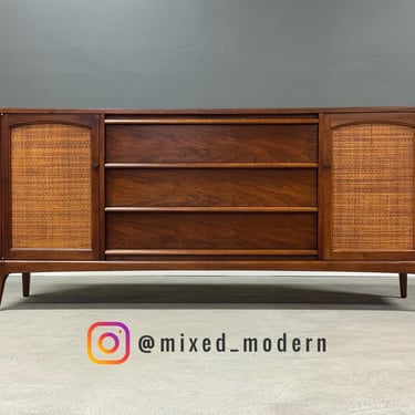 Refinished Walnut 66” Credenza by Lane Rhythm 