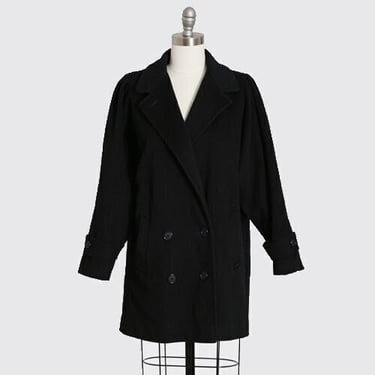 Vintage 1990s Jill Jr black wool minimalist coat 