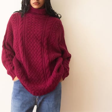 1990s Pringle of Scotland Heavy Cashmere Cable Knit Sweater 