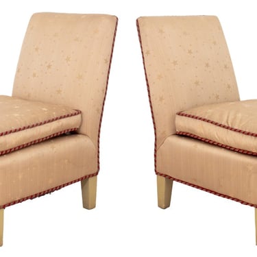 Art Deco Style Slipper Chairs, Pair