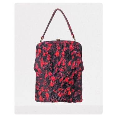 vintage 60's floral fabric handbag (Size: OS)