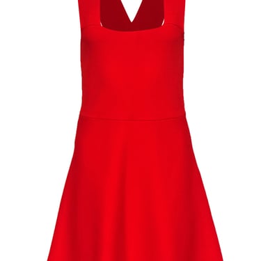 A.L.C. - Tomato Red Sleeveless Bandage Fit & Flare Dress Sz L