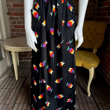 1970s Rainbow Tulip Maxi Skirt