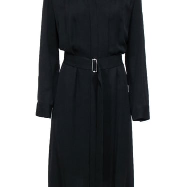 Hugo Boss - Black Long Sleeve Waist Sash Dress Sz 10
