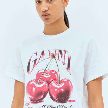 Ganni Women Logo Print T-Shirt