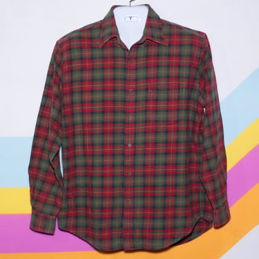 Vintage 1990s Land's End Plaid Flannel Shirt | Large | i-5 