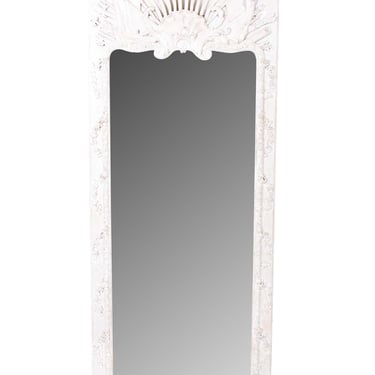 Rococò Style Large White Painted Floral Mirror