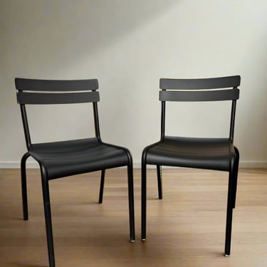 Pair Fermob Frederic Sofia Luxembourg Stackable Black Side Chairs FFE258-157